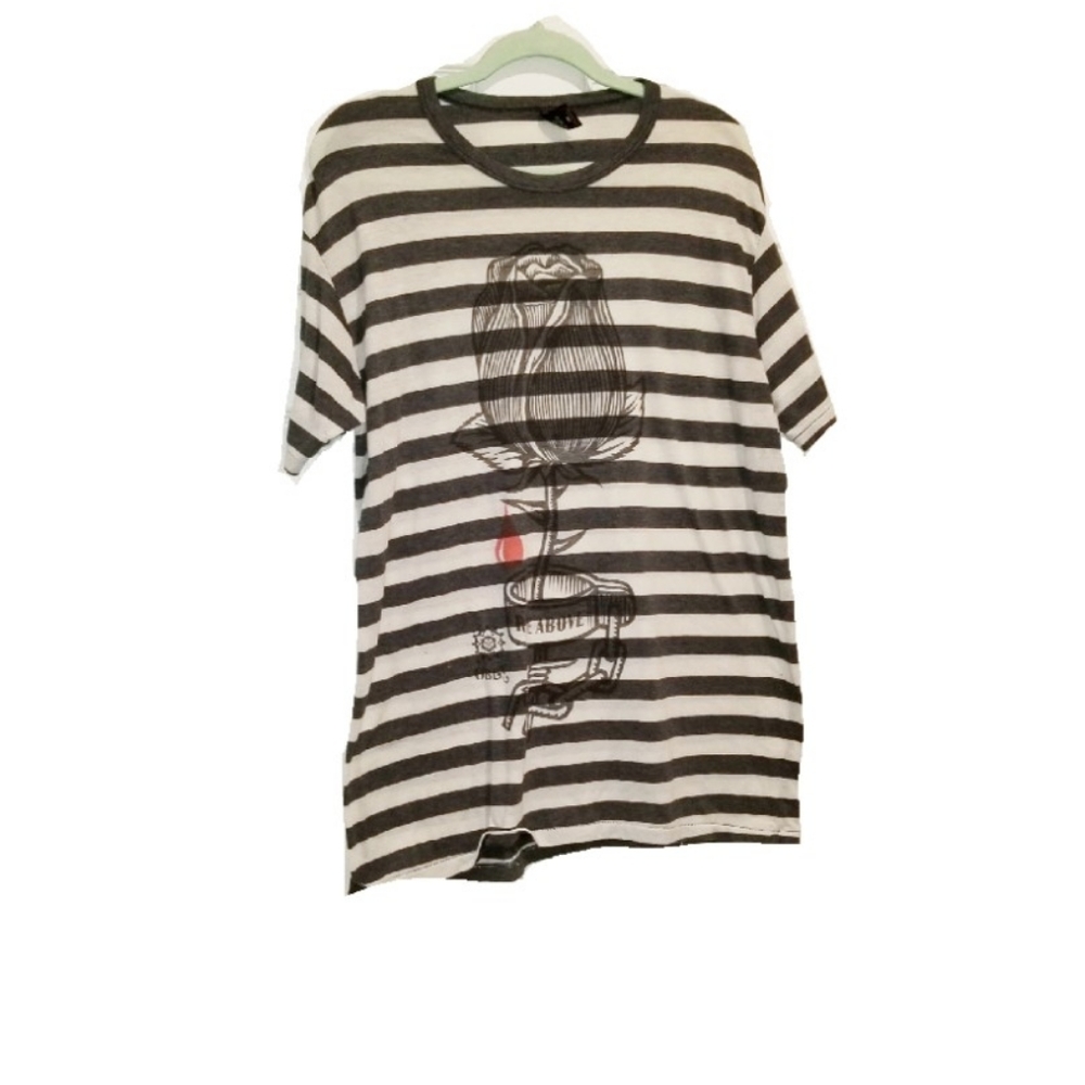 OBEY chained rose striped shirt